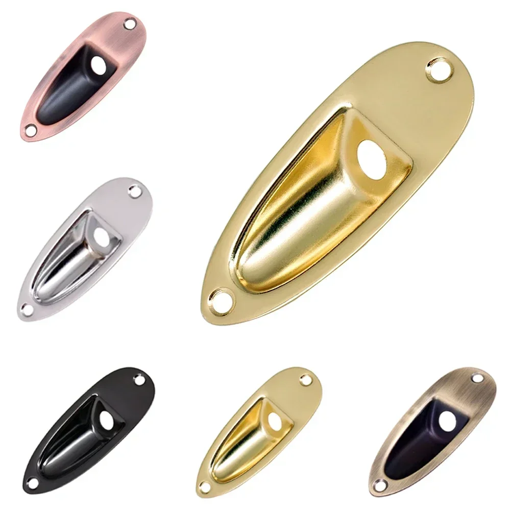 Metall Eingang Jack Buchse Platte Mit Schrauben Für ST Stil Elektrische Gitarre Chrom/Schwarz/Gold/Bronze/rot Kupfer Gitarre Zubehör