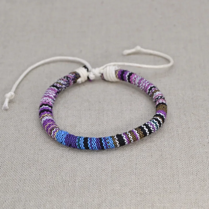 Embroidery Traditional Pattern Lucky Charm Cotton Braid Bracelets & Bangle for Women Men Handmade Friendship Bracelet Adjustable