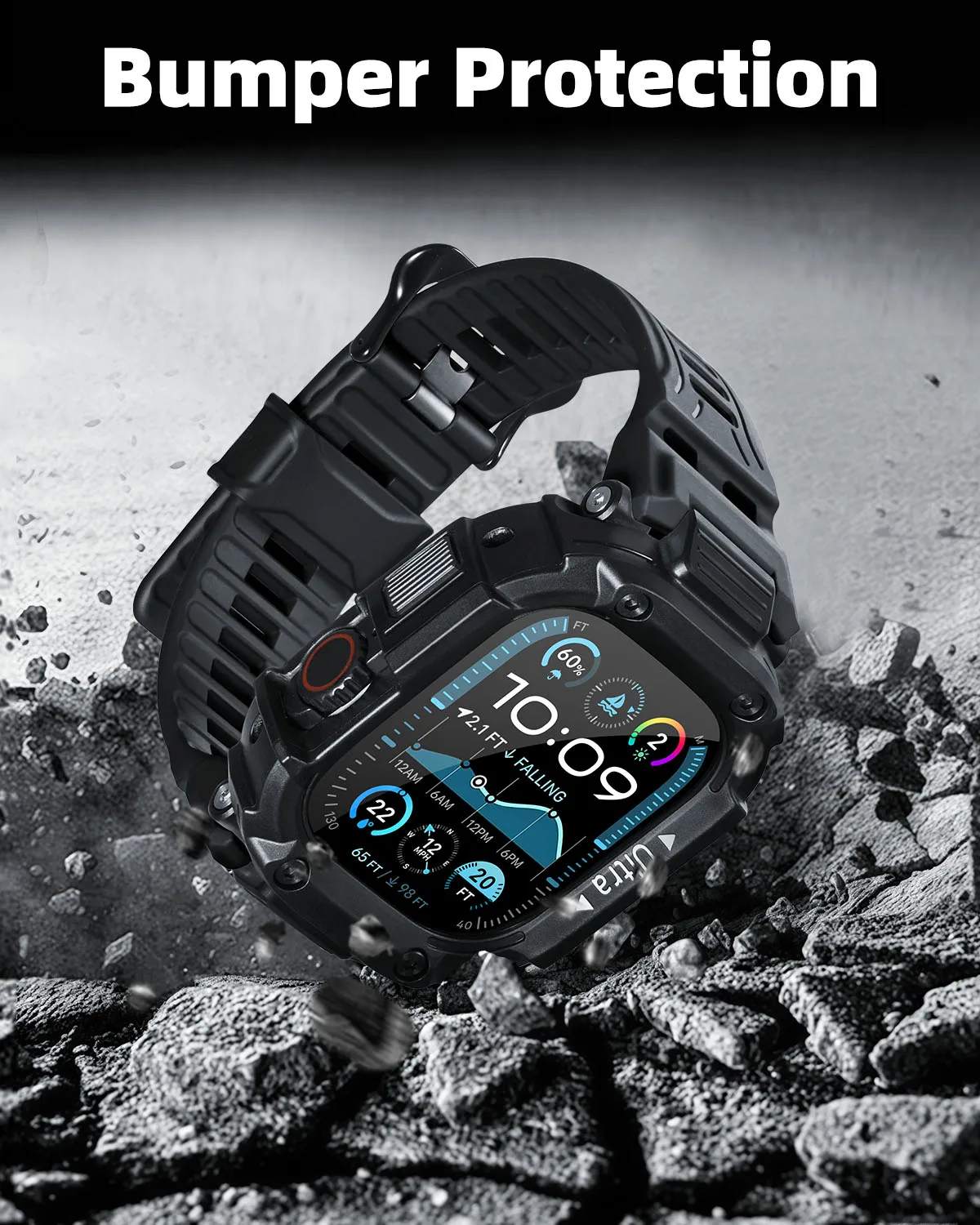 Eary for Apple Watch Case Band Ultra 2 1 49mm Screen Shockproof Bumper Military Grade Protective Cover Smart Watches Accessories