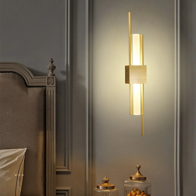 

Modern Nordic Led Wall Lamp Minimalist Home Decor Gold Wall Light Living Room Bedroom Bedside Aisle Lighting Fixtures