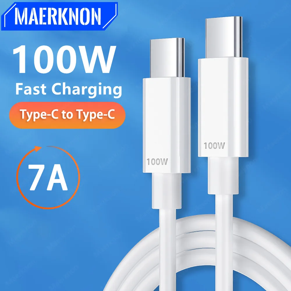 

100W 7A USB C To USB C Cable Fast Charge Type C Phone Charger Data Cord For Samsung Xiaomi Redmi Huawei MacBook USB Type C Cable