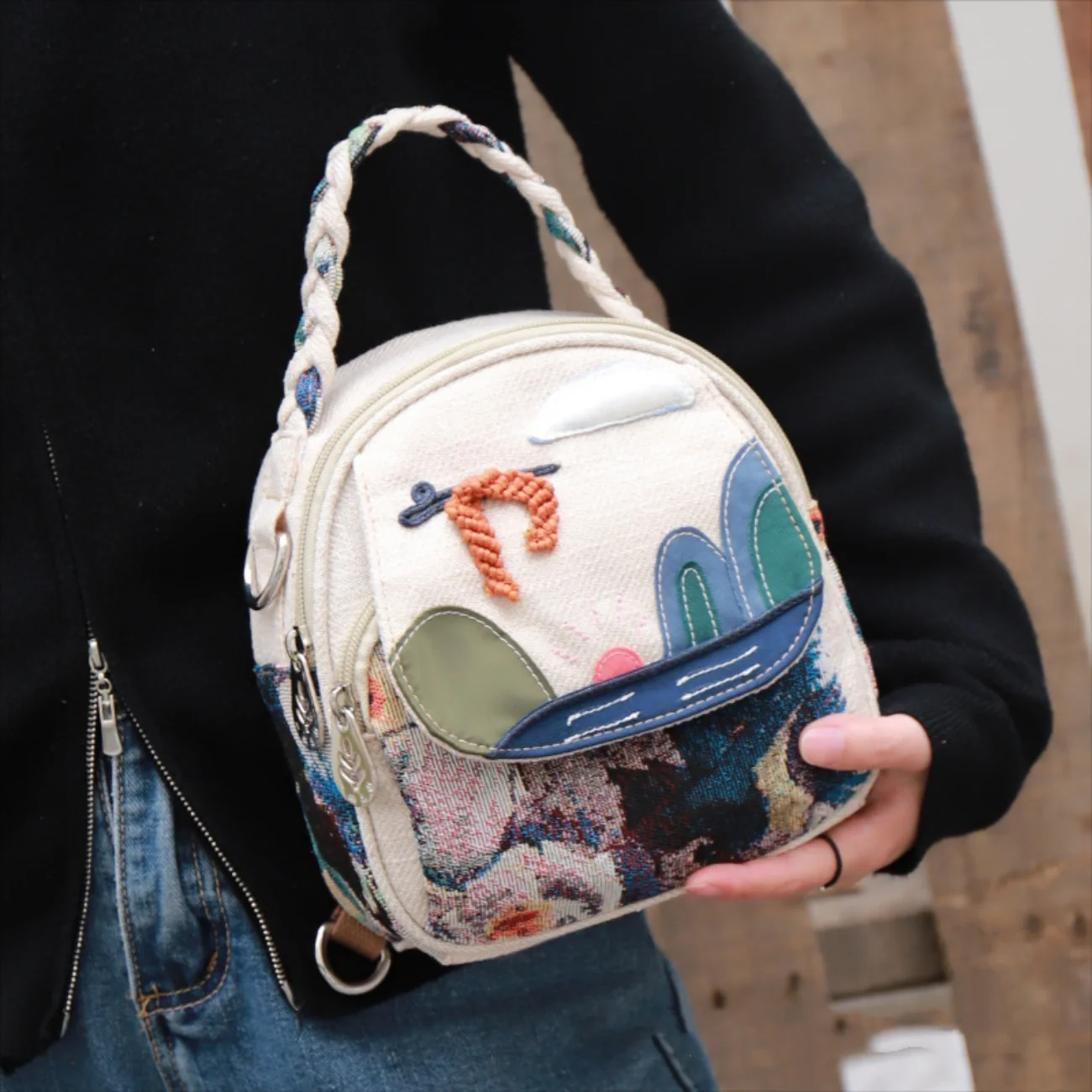 Multi functional three use mini bag with multiple compartments, mobile phone, zero wallet, birthday gift for girlfriend