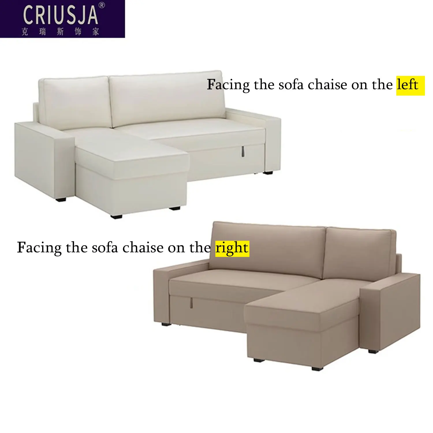 Couch Cover for vilasund sofa 3seat sofa L shape loveseat with chaise, Sofa Slipcovers for Living Room, Overall Style 2