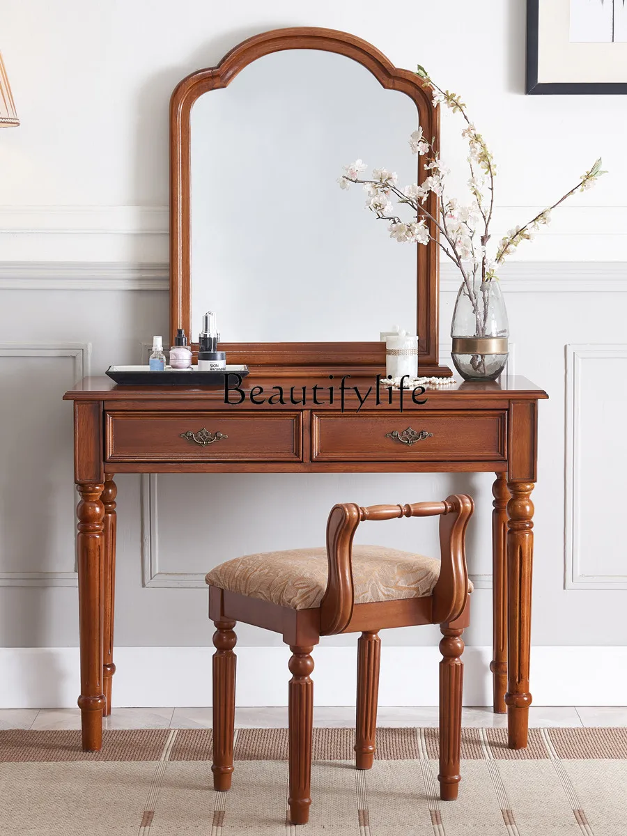 

Американский деревенский туалетный столик из массива дерева простой ретро макияжный столик