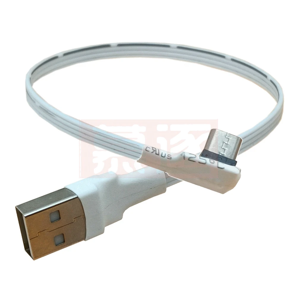 USB 2.0 w górę w dół pod kątem 90 ° do Micro USB 2.0 w górę i w dół oraz w lewo i w prawo 90 ° męski kabel płaski danych 0.1m/0.2m/0.5m/1m