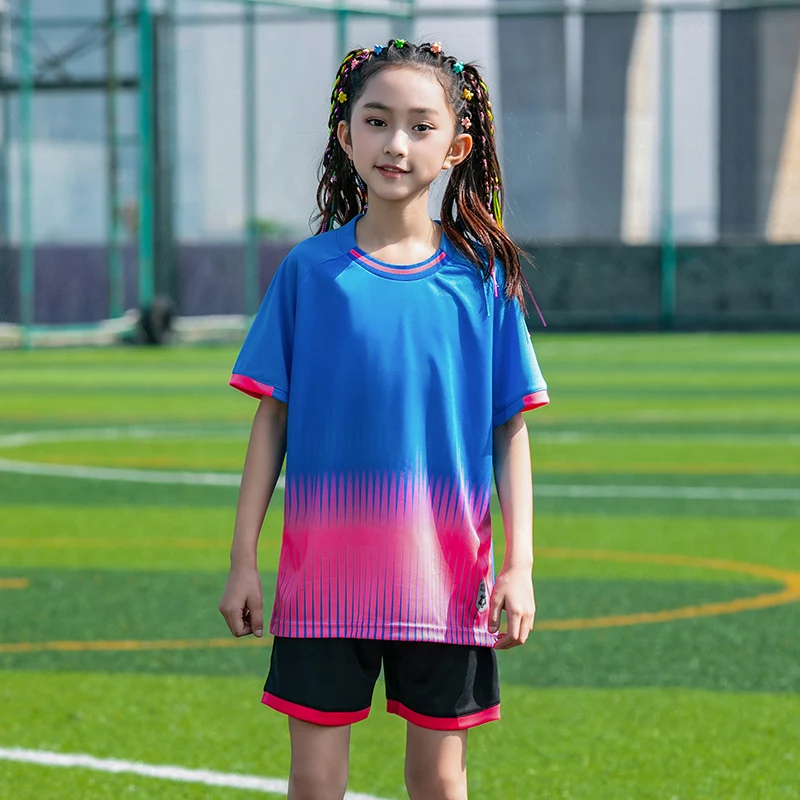 Boys' Soccer Jerseys Girls' Sports Short Sleeve Sets School Game Uniforms Kits Vest Children Football Suit Tracksuit