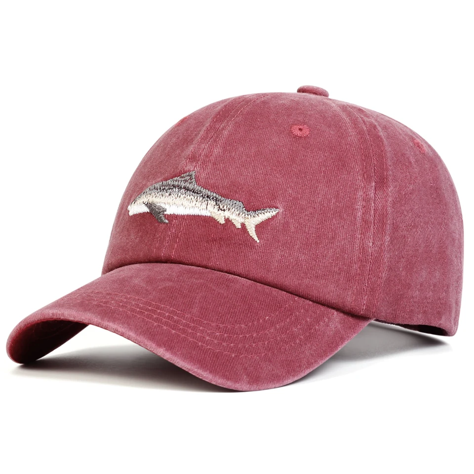 Unisex Shark Embroidery Baseball Cap Adjustable Sunscreen