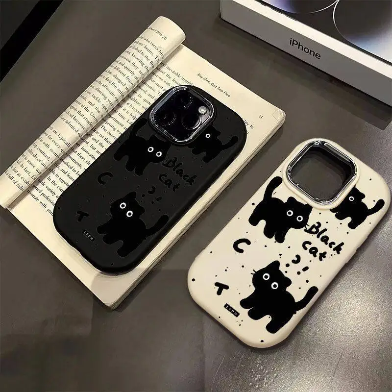 Cute Black Cat Soft Case Cover - Elegant Protective Accessory