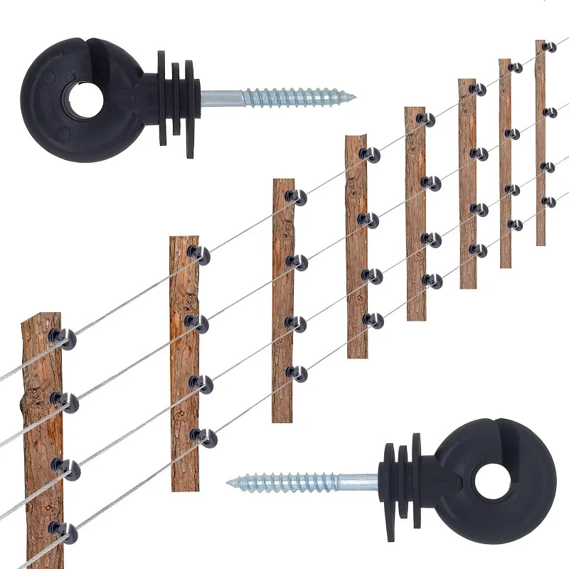 100pcs Screw-in Insulator Ring Wood Post Insulators In The Fence Post Electrical Farm