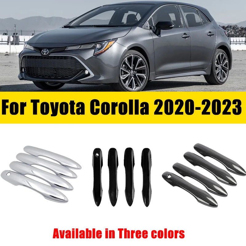 Luxurious Carbon Fiber Chrome Door Handle Cover Trim - Anti-Scratch Car Accessories