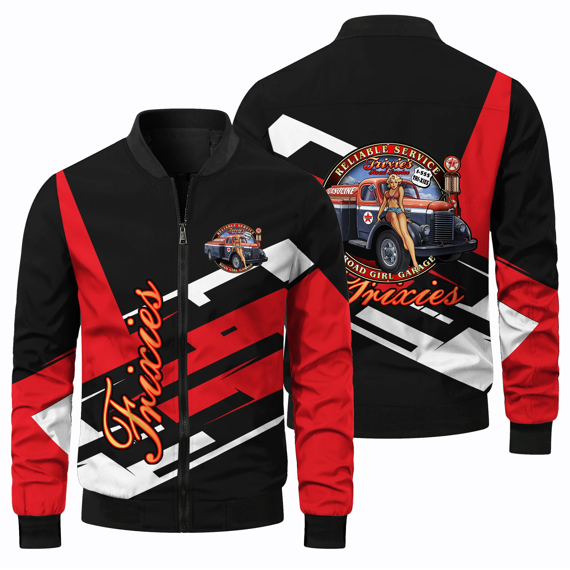 thumbnail image 4 of Chaqueta de manga larga con estampado 3D de coches retro americanos para hombre, nueva chaqueta para deportes al aire libre, para acampar, todoterreno, primavera y otoño, 4 of 5