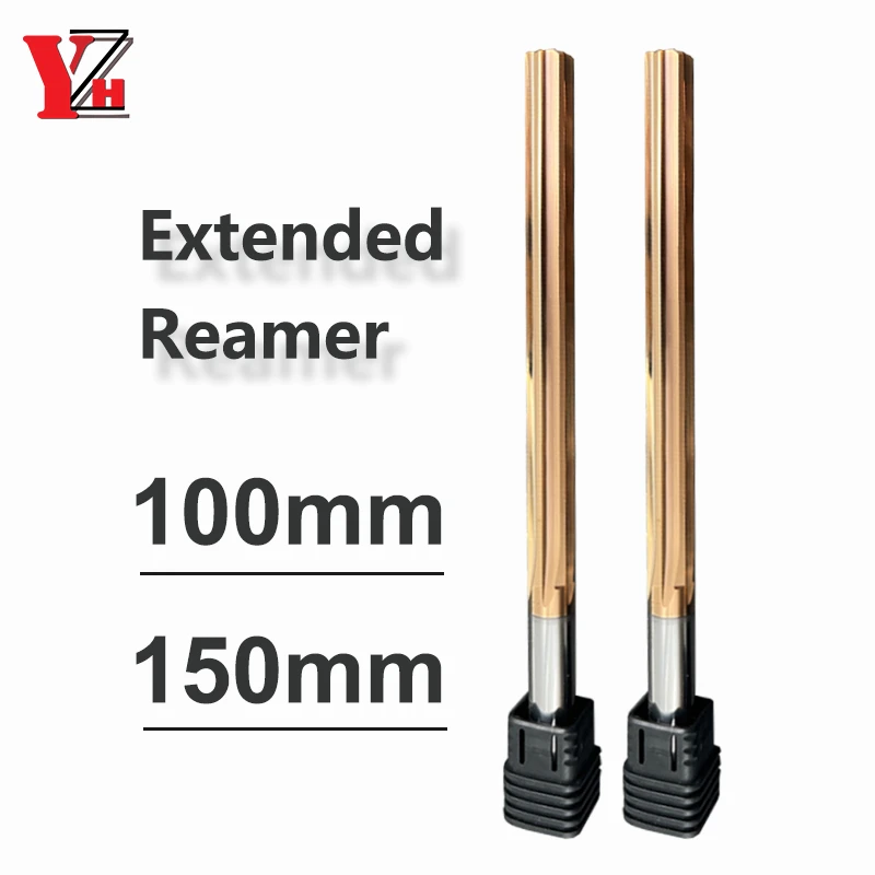 YZH 100mm 150mm Carbide Machine Reamer HRC60 Coated Straight Groove