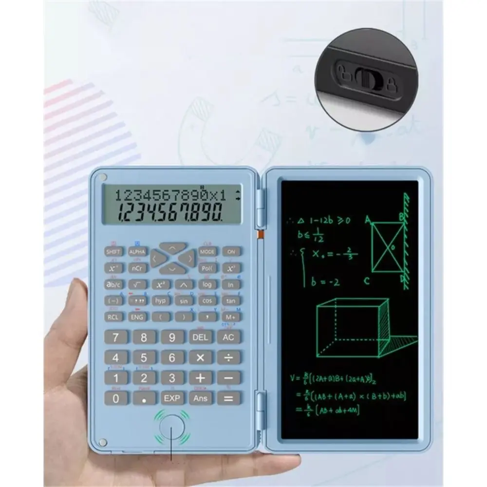 3 in 1 과학 계산기 접이식 6인치 사무용 LCD 드로잉 패드 지울 수 있는 실용적인 LCD 필기 보드(스타일러스 포함)