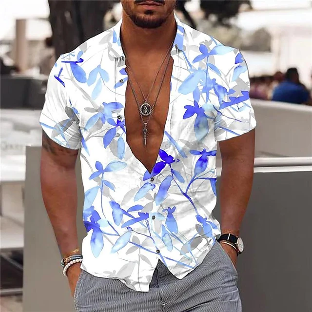 Cool Hawaiian Men Shirt Maple leaves Painting Beach Vacation Style Short  Sleeve Button Down Summer Shirts Plus Size - AliExpress