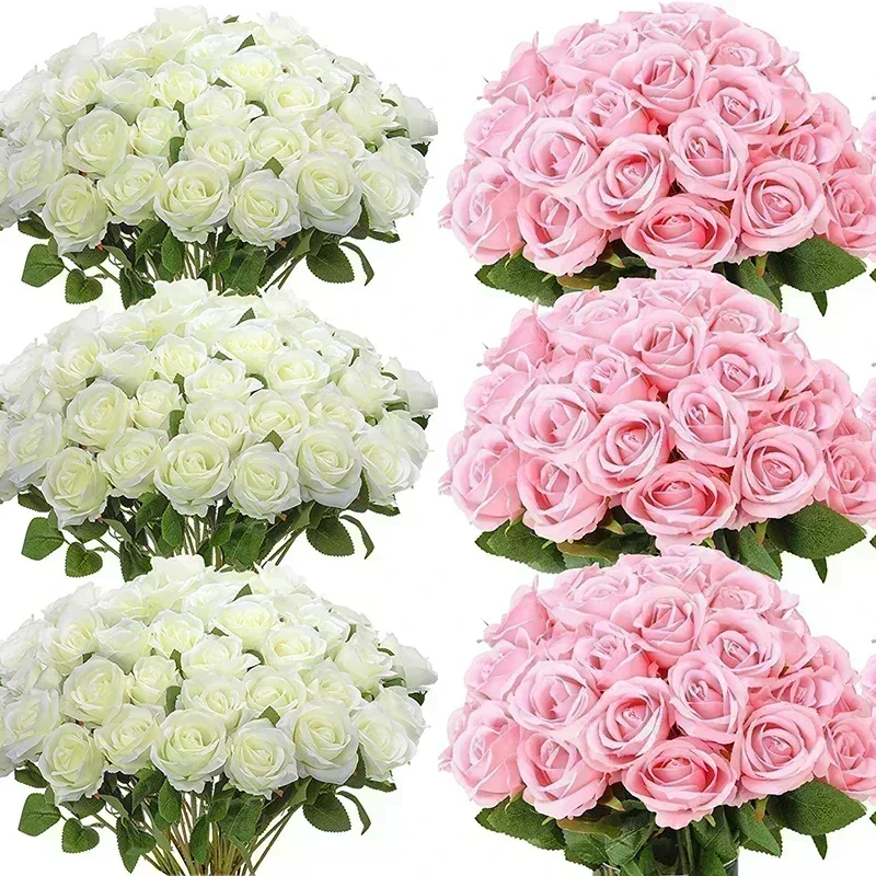 50pcs Realistic Silk Rose Bouquet 6