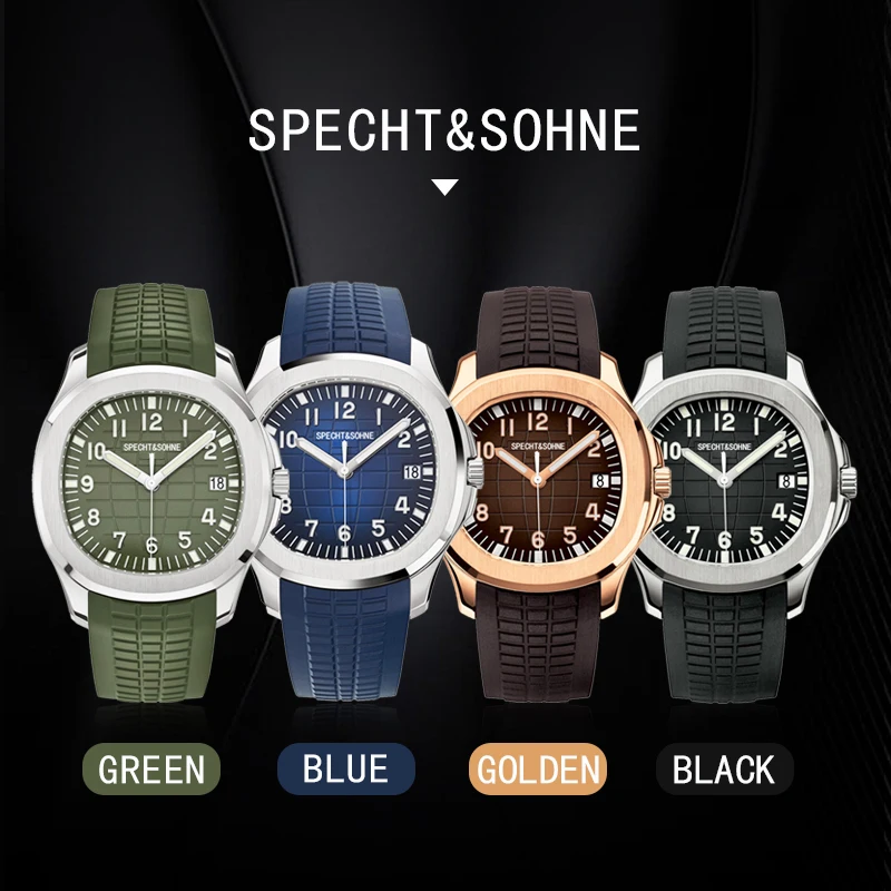 2025 Luxury Specht&Sohne Automatic Watches For Men Rubber Strap Miyota 8215 Movt Classic Sport Wrist Watch Relogio Masculino mechanical watch