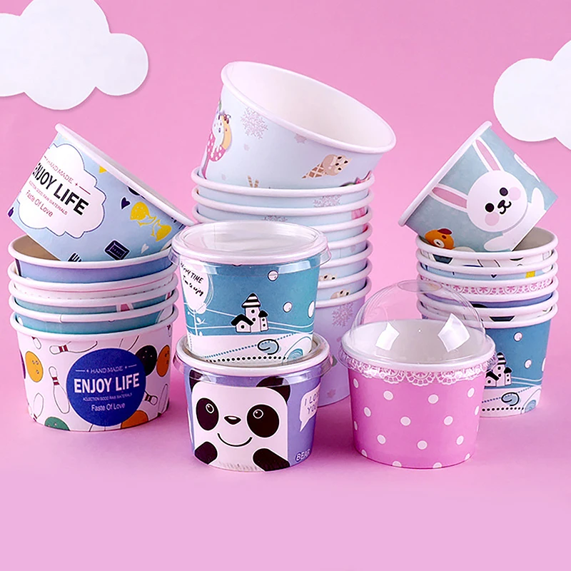 Ice Cream Containers With Lids - 100ml Disposable Ice Cream