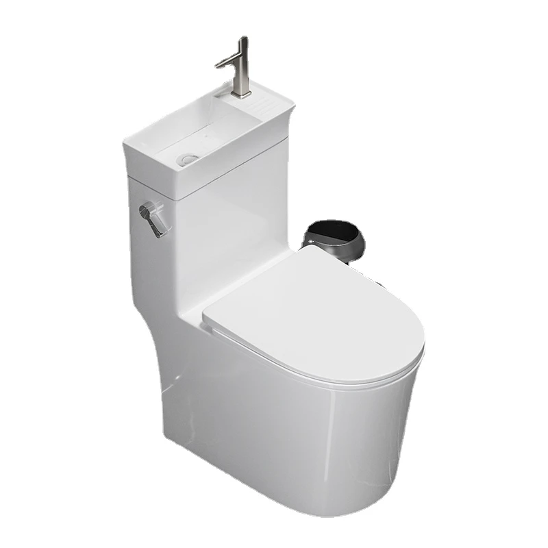 Household toilet with washbasin and faucet water-saving siphon integrated toilet