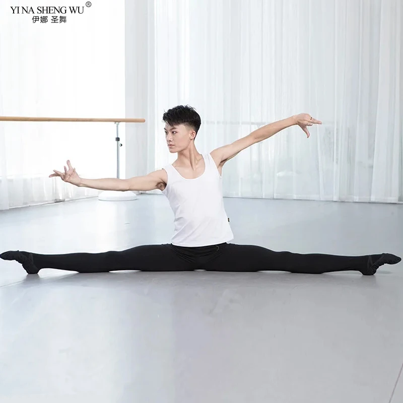 1 Pair Men Ballet Dance Tights Full Length Leggings Ballet Costume Practice Pants Pantyhose Cotton High Elastic Waist Dance Wear