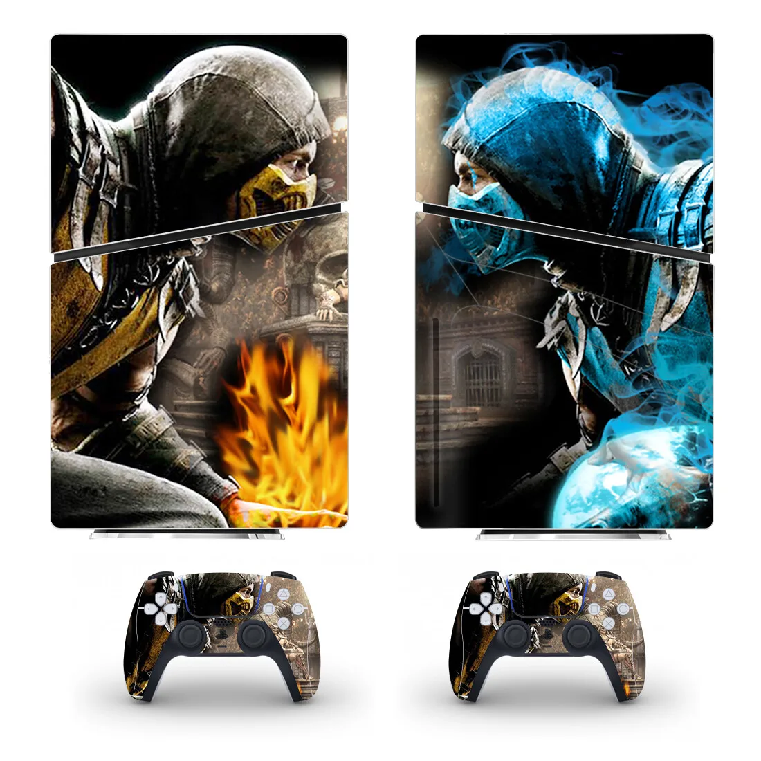 Mortal Kombat New Ps5 Slim Disc Skin Sticker Protector Decalcomania Cover Per Controller Console Ps5 Slim Disk Skin Sticker Vinile