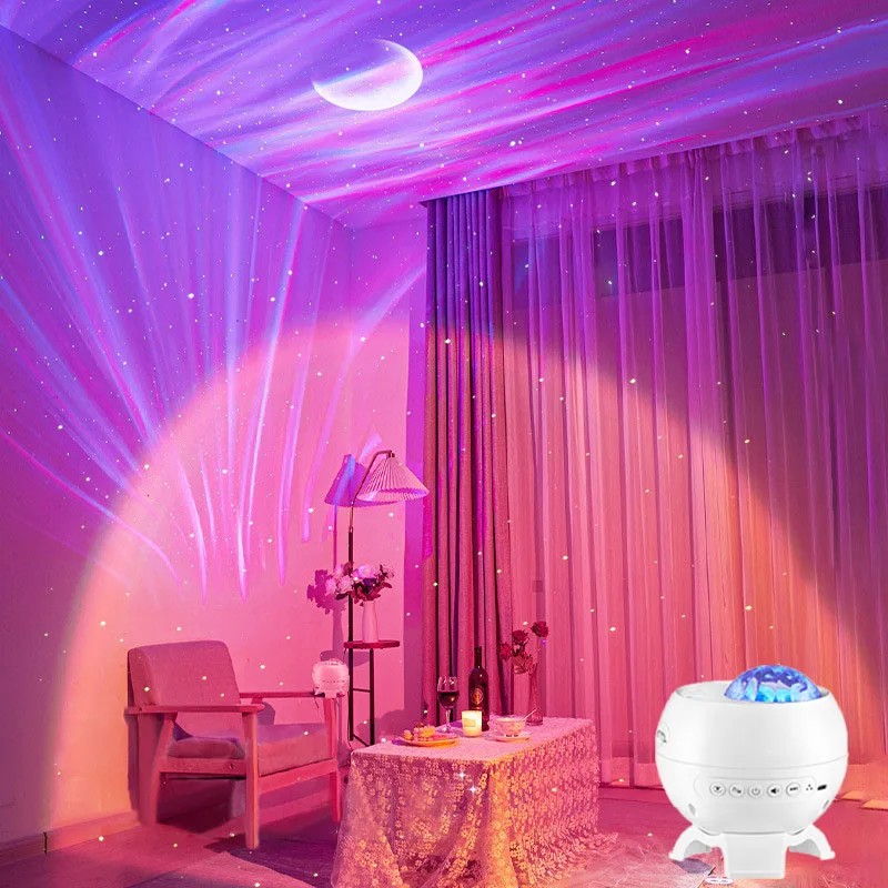 

Northern Lights Star Projector USB Charging Bedroom Atmosphere Light Bluetooth Speaker Projection Lamp for Children Friends Gift