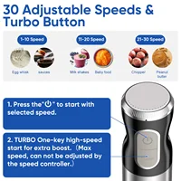 Погружной ручной блендер BioloMix 3-в-1, 1000 Вт с лезвием из нержавеющей стали 304 для смузи, пюре, детский кухонный комбайн — изображение 4