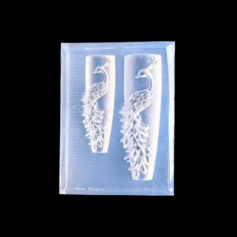 3D 공작새 네일 몰드 DIY 네일 아트 장식 투명 매니큐어 몰드 네일 쥬얼리 공예용