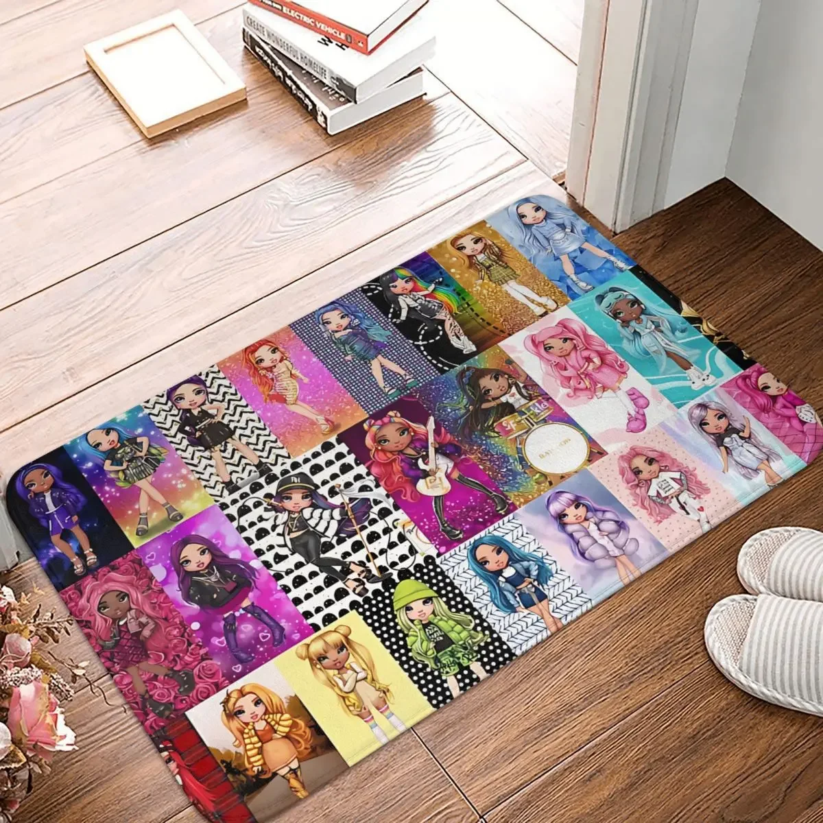 Rainbow High Dolls Anti-Slip Doormat Living Room Mat All Characters Floor Carpet Entrance Door Rug Home Decorative