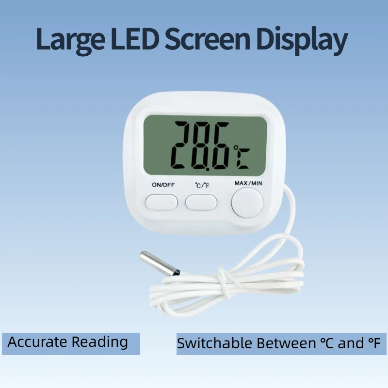 Aquarium Thermometer Probe Digital Thermometer Fish Tank &plusmn;0.1℃ High Precision Marine Plant Aquarium