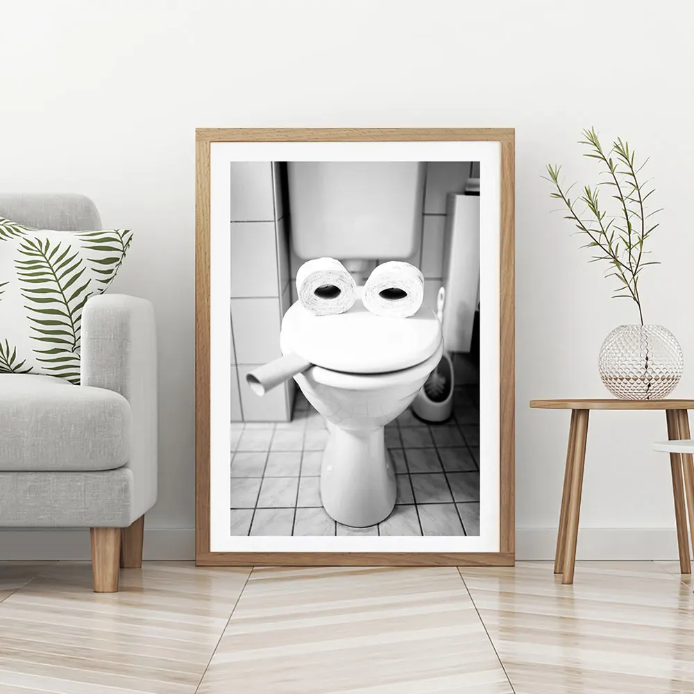 I Hate My Jobs Funny Toilet Paper Toilet as face Poster Print Unique  Humorous Canvas Painting Wall Art Picture Bathroom Decor - AliExpress, image size:1000x1000