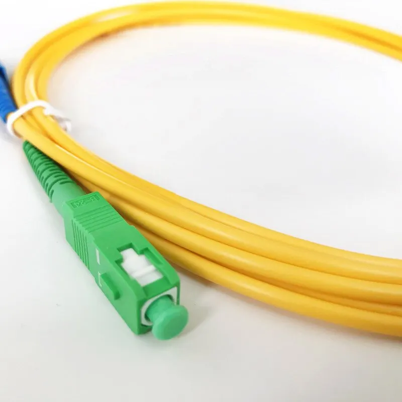 Fiber Optic Patch Cord SC/APC-SC/UPC,1 Meter Length SM SX Single Mode Simplex 3.0MM Diameter PVC Telecom Optical Jumper