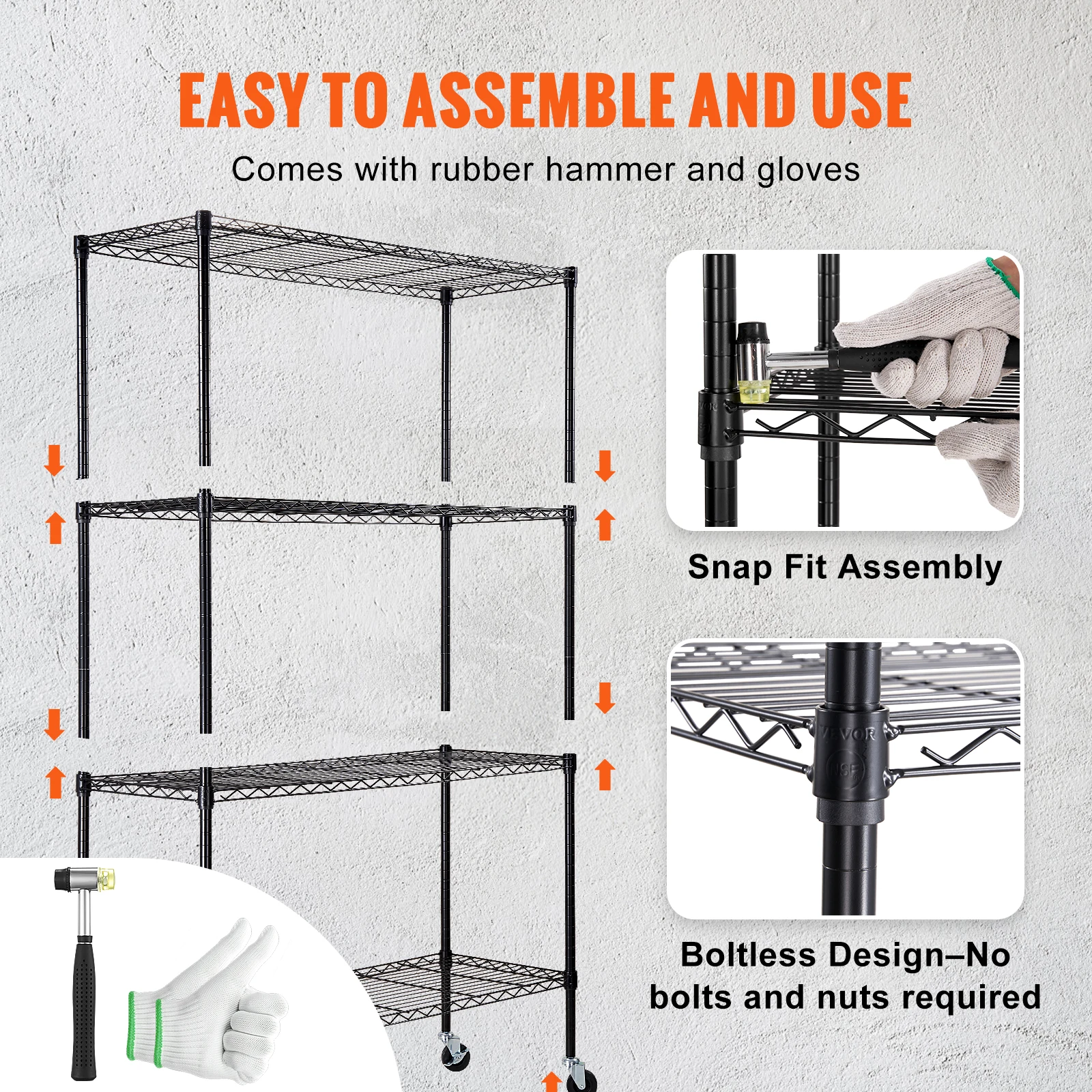VEVOR 4 Layers Storage Shelf Ladder Shelving Stair High Shelf Unit Bookshelf  For Kitchen Warehouse Commercial Space Racks 4