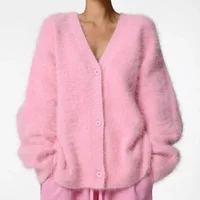 Women's Cardigans Korean Fashion V-neck Sweater Coat Long Sleeve Oversized Sweater Female Buttons Solid Knitted Jacket Women - Image 6