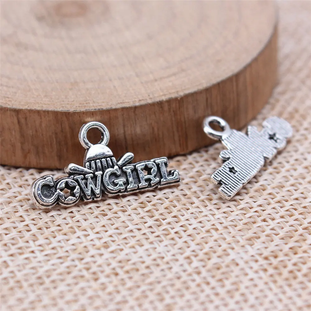 

Men Accessories Cowgirl Charms Accessories For Jewelry 11x22mm 20pcs