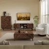 Coffee Table with Storage, 47" Mid Century Modern Coffee Table, Live Edge Coffee Tables for Living Room, Wooden Center Table 5