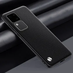 Luxury PU Leather Matte Silicone Shockproof Phone Case - Full Protection Back Cover for Vivo S18 Pro (Matte Black)