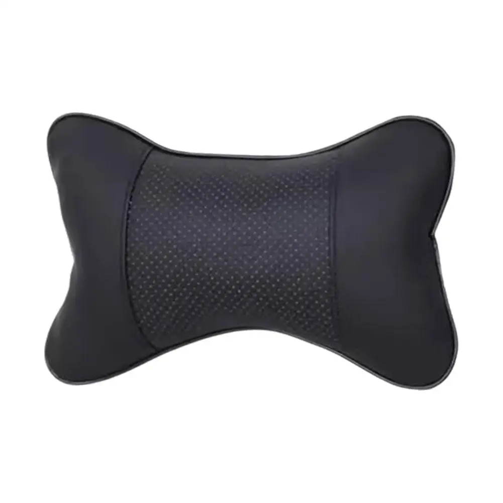 1pc Car Neck Pillows Both Side Pu Leather 1pcs Pack Headrest For Head Pain Relief Filled Fiber Universal Car Pillow K6U6