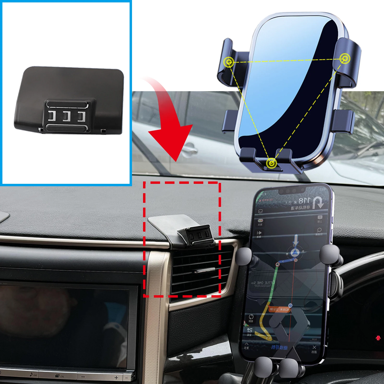Car Phone Holder for Toyota Alphard Vellfire 20 AH20 2010 2011 2012 2013 2014 GPS Bracket Navigation Stand Auto Accessories