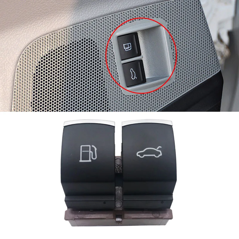 Car Fuel Tank Switch Rear Trunk Release Button with Chrome For VW