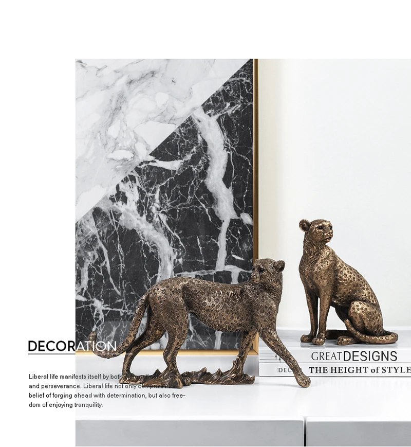 Description Picture 3 of itemAnimal Statue Decoration Living Room Home Decor Sculptures & Figurines Vintage Ornaments For Home Deskop Table Retro Leopard