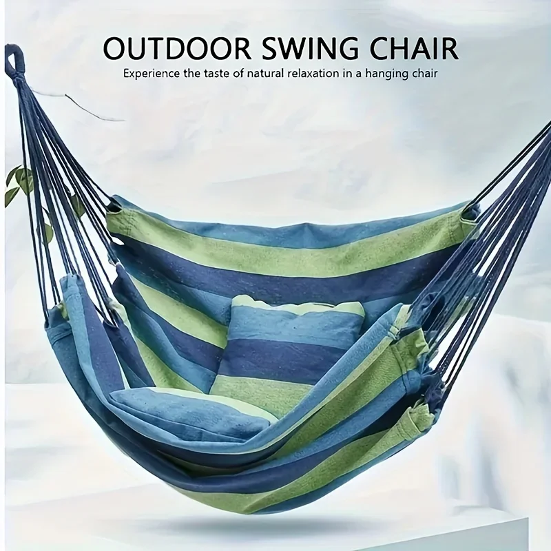 Outdoor Swing Hammock Chair Canvas Leisure Chair No Pillow Or Cushion Dormitory Hammock Swing Rocking Chair With Storage Bag Outdoor Hammock Swing Hammock Swing Chair