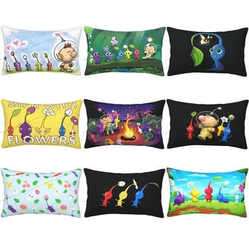 Olimar Team Hug Pillowcase Pikmin Game Backpack Cojines Garden Printed Car Pillow Covers Decorative