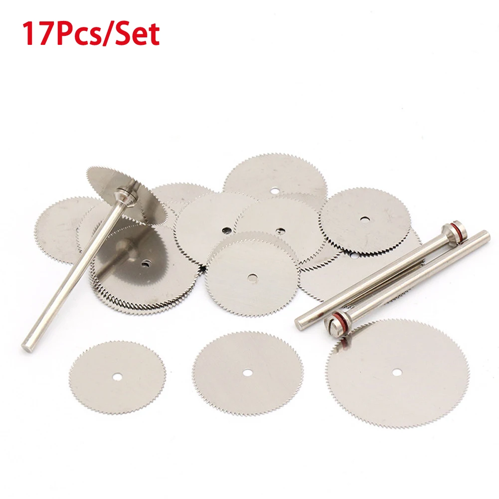 

17Pcs Set 22/25/32mm Mini Circular Saw Blades HSS Cutting Discs W/ Connecting Rod For Cutting Plastic Wood Power Tools Parts