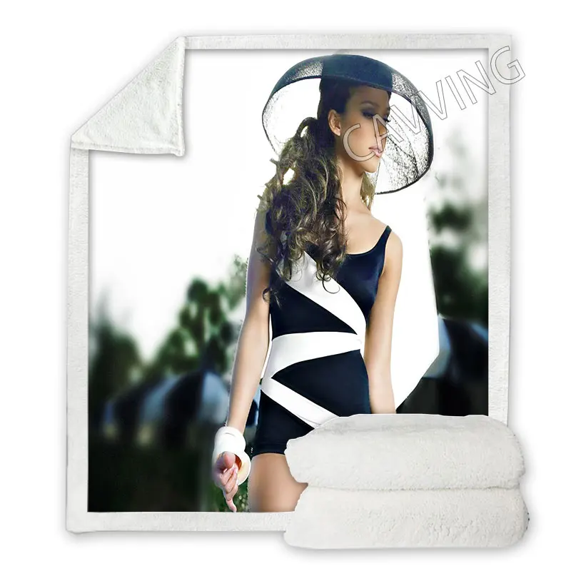 

Jessica Alba 3D Printed Sherpa Blanket Rectangle Blanket Textile Fleece Wearable Blanket Throw Blanket Home Decor h01