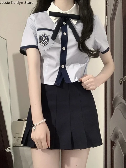 Conjunto de uniforme escolar japonês JK estudante, doce kawaii