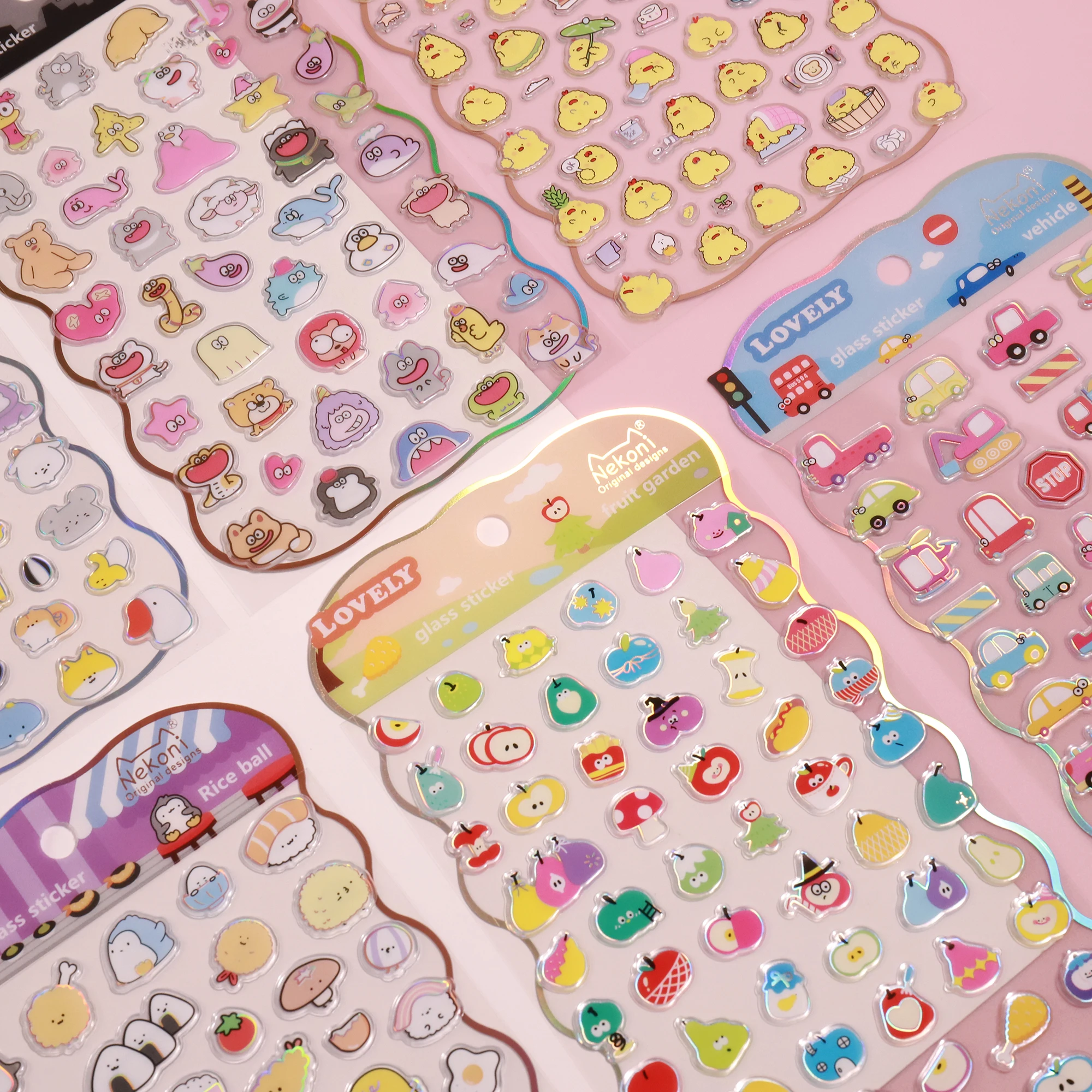 Charming Laser Glass Stickers for Scrapbooking & Journals