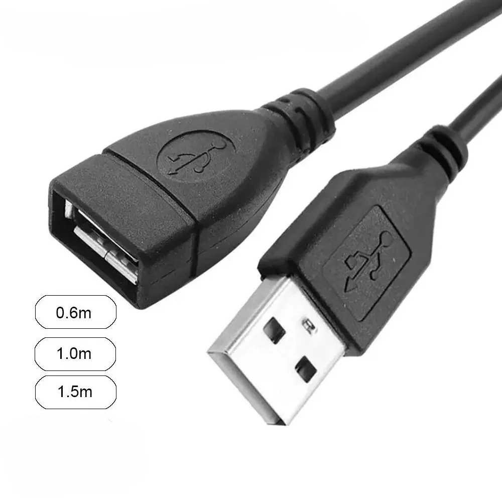 충전기 와이어 USB 2.0 A형 남성-여성 연장 코드 컴퓨터 노트북 프로젝터 키보드용 데이터 동기화 0.6m 1m 1.5m