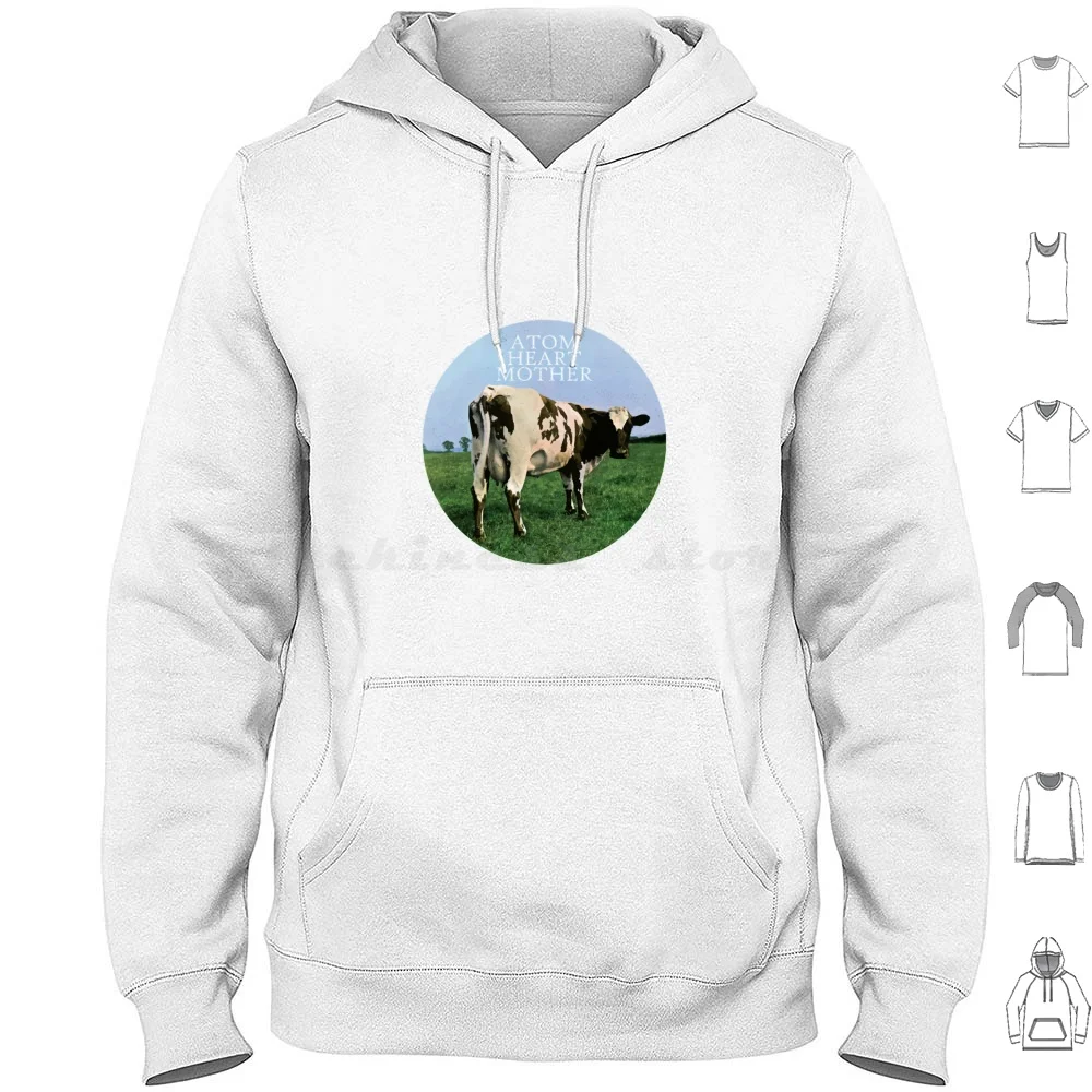 Atom Heart Mother-Minimalist Album Cover Felpe Con Cappuccio Manica Lunga Atom Heart Mother Bell Shine On You Crazy Diamond Live