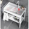 Light Luxury Ceramic Kitchen Sinks for Courtyard Modern Simple Sinks for Kitchen Floor-standing Single Basin with Bracket Sink 6