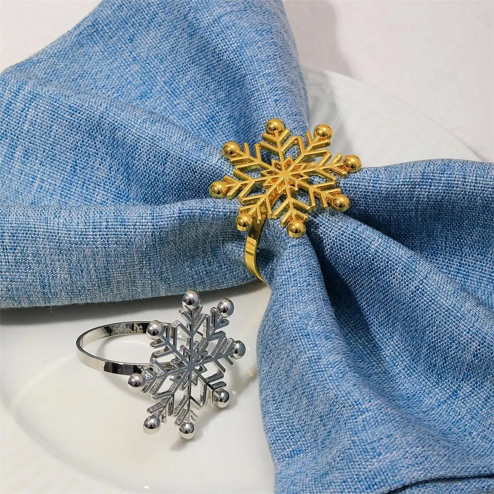 

Gold Silver Snowflake Napkin Rings for Christmas Birthday Decor Baby Shower Wedding Party Cupcake Decor Table Decor